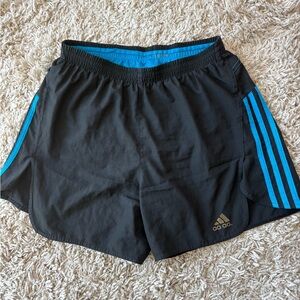 Adidas Navy/Sky blue runners/soccer shorts, size small, good condition
